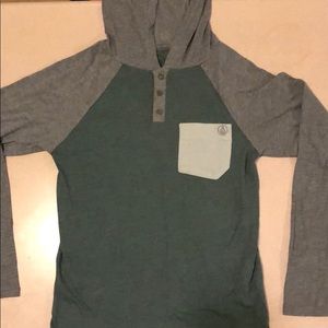 Long sleeve boys Volcom shirt with hood